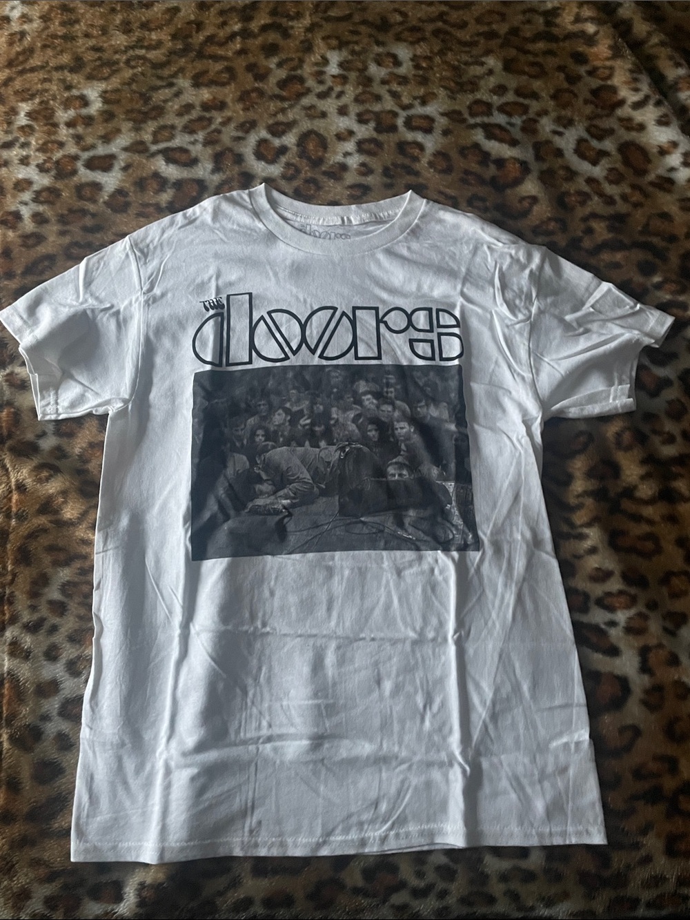The Doors White Short Sleeve Logo Photo Tee